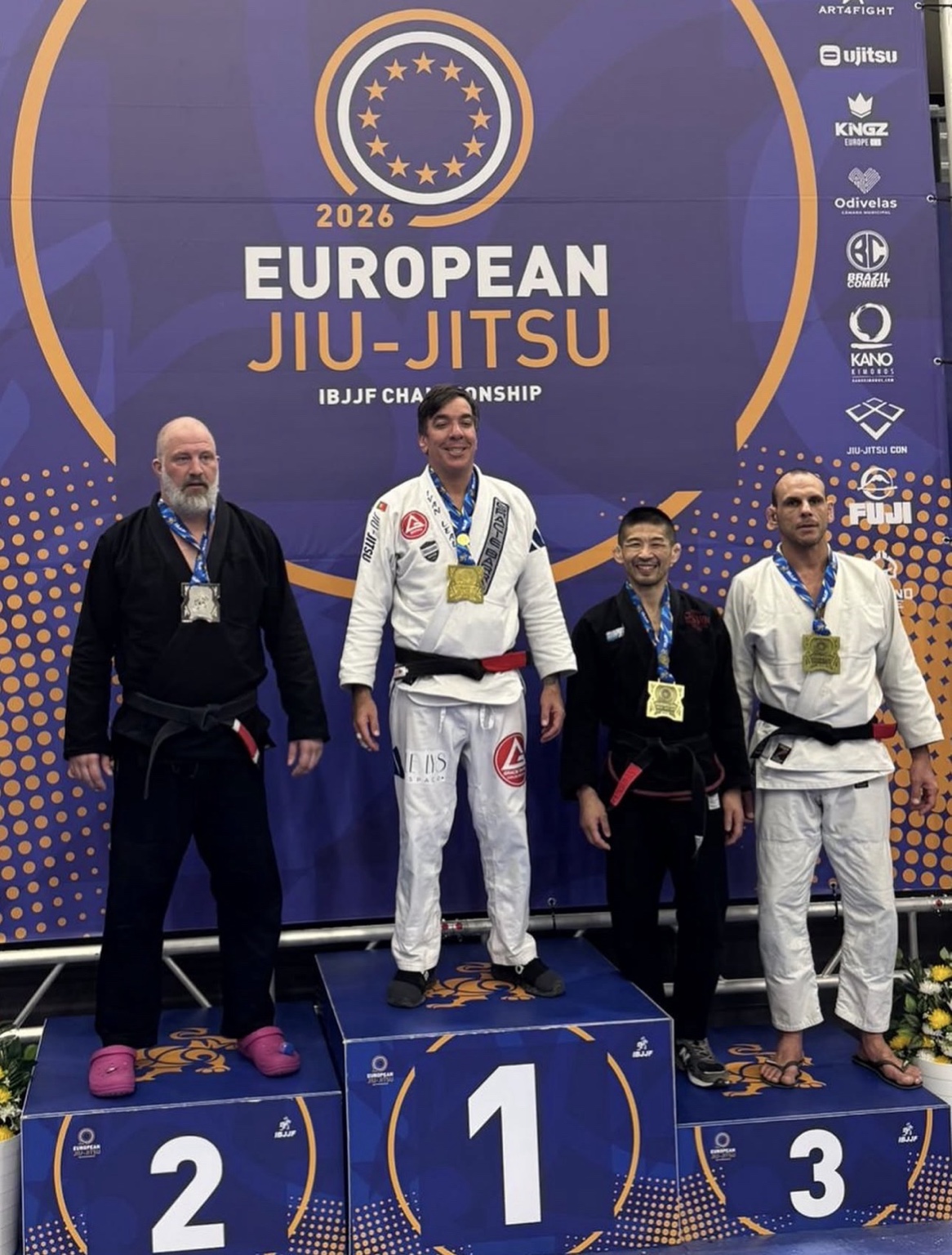 Ivan Leal no pódio do European Jiu-jitsu